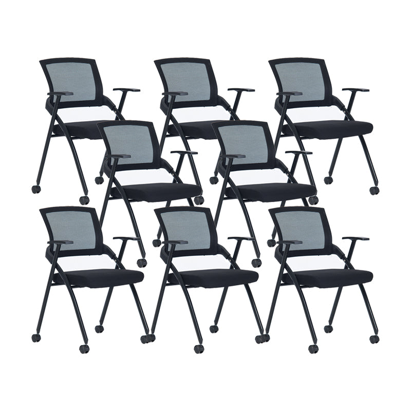 Contemporary Swivel Rolling Office Chair Mesh Arms Included Task Chair Without Writing Pad 8 Piece Set Casters Included Clearhalo 'furn' 'furn_office_chair' 'Furniture' 'Office Chairs' 'Office Furniture' 'office_chair' 6425431