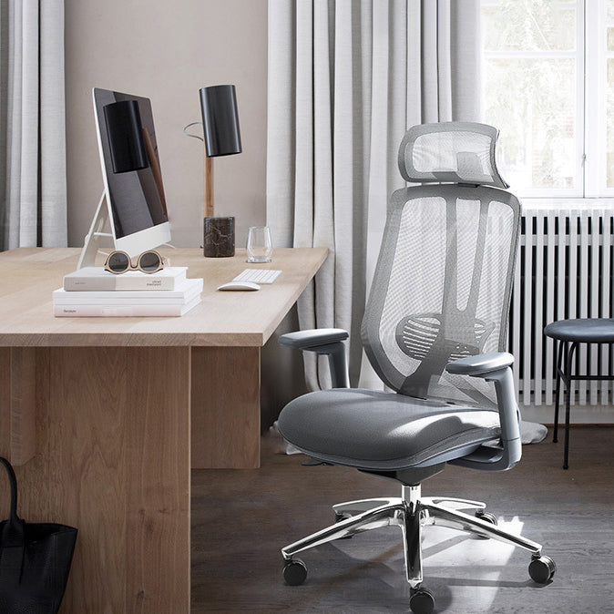 Mesh Swivel Ergonomic Chair Fixed Arms Adjustable Seat Height Office Chair Clearhalo 'furn' 'furn_office_chair' 'Furniture' 'Office Chairs' 'Office Furniture' 'office_chair' 6425476
