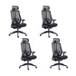 Mesh Swivel Ergonomic Chair Fixed Arms Adjustable Seat Height Office Chair Black 4 Piece Set Nylon Clearhalo 'furn' 'furn_office_chair' 'Furniture' 'Office Chairs' 'Office Furniture' 'office_chair' 6425479