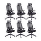 Mesh Swivel Ergonomic Chair Fixed Arms Adjustable Seat Height Office Chair Black 6 Piece Set Nylon Clearhalo 'furn' 'furn_office_chair' 'Furniture' 'Office Chairs' 'Office Furniture' 'office_chair' 6425481