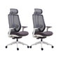 Mesh Swivel Ergonomic Chair Fixed Arms Adjustable Seat Height Office Chair White-Gray 2 Piece Set Nylon Clearhalo 'furn' 'furn_office_chair' 'Furniture' 'Office Chairs' 'Office Furniture' 'office_chair' 6425486