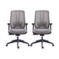 Mesh Swivel Ergonomic Chair Fixed Arms Adjustable Seat Height Office Chair Grey 2 Piece Set Nylon Clearhalo 'furn' 'furn_office_chair' 'Furniture' 'Office Chairs' 'Office Furniture' 'office_chair' 6425496