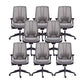Mesh Swivel Ergonomic Chair Fixed Arms Adjustable Seat Height Office Chair Grey 8 Piece Set Nylon Clearhalo 'furn' 'furn_office_chair' 'Furniture' 'Office Chairs' 'Office Furniture' 'office_chair' 6425499