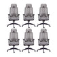 Mesh Swivel Ergonomic Chair Fixed Arms Adjustable Seat Height Office Chair Black-Gray 6 Piece Set Nylon Clearhalo 'furn' 'furn_office_chair' 'Furniture' 'Office Chairs' 'Office Furniture' 'office_chair' 6425503