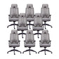 Mesh Swivel Ergonomic Chair Fixed Arms Adjustable Seat Height Office Chair Black-Gray 8 Piece Set Nylon Clearhalo 'furn' 'furn_office_chair' 'Furniture' 'Office Chairs' 'Office Furniture' 'office_chair' 6425504