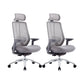 Mesh Swivel Ergonomic Chair Fixed Arms Adjustable Seat Height Office Chair Grey 2 Piece Set Metal Clearhalo 'furn' 'furn_office_chair' 'Furniture' 'Office Chairs' 'Office Furniture' 'office_chair' 6425505