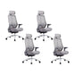 Mesh Swivel Ergonomic Chair Fixed Arms Adjustable Seat Height Office Chair Grey 4 Piece Set Metal Clearhalo 'furn' 'furn_office_chair' 'Furniture' 'Office Chairs' 'Office Furniture' 'office_chair' 6425506