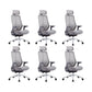 Mesh Swivel Ergonomic Chair Fixed Arms Adjustable Seat Height Office Chair Grey 6 Piece Set Metal Clearhalo 'furn' 'furn_office_chair' 'Furniture' 'Office Chairs' 'Office Furniture' 'office_chair' 6425507