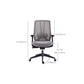 Mesh Swivel Ergonomic Chair Fixed Arms Adjustable Seat Height Office Chair Clearhalo 'furn' 'furn_office_chair' 'Furniture' 'Office Chairs' 'Office Furniture' 'office_chair' 6425510