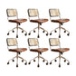 Modern Style Swivel Chair Low Back Home Office Chair with Wheels Brown Armless 6 Piece Set Clearhalo 'furn' 'furn_office_chair' 'Furniture' 'Office Chairs' 'Office Furniture' 'office_chair' 6425517