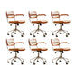 Modern Style Swivel Chair Low Back Home Office Chair with Wheels Yellow With Arms 6 Piece Set Clearhalo 'furn' 'furn_office_chair' 'Furniture' 'Office Chairs' 'Office Furniture' 'office_chair' 6425533