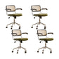 Modern Style Swivel Chair Low Back Home Office Chair with Wheels Green With Arms 4 Piece Set Clearhalo 'furn' 'furn_office_chair' 'Furniture' 'Office Chairs' 'Office Furniture' 'office_chair' 6425544