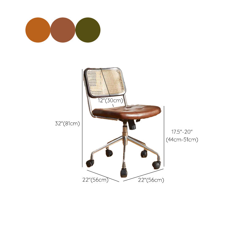 Modern Style Swivel Chair Low Back Home Office Chair with Wheels Clearhalo 'furn' 'furn_office_chair' 'Furniture' 'Office Chairs' 'Office Furniture' 'office_chair' 6425548