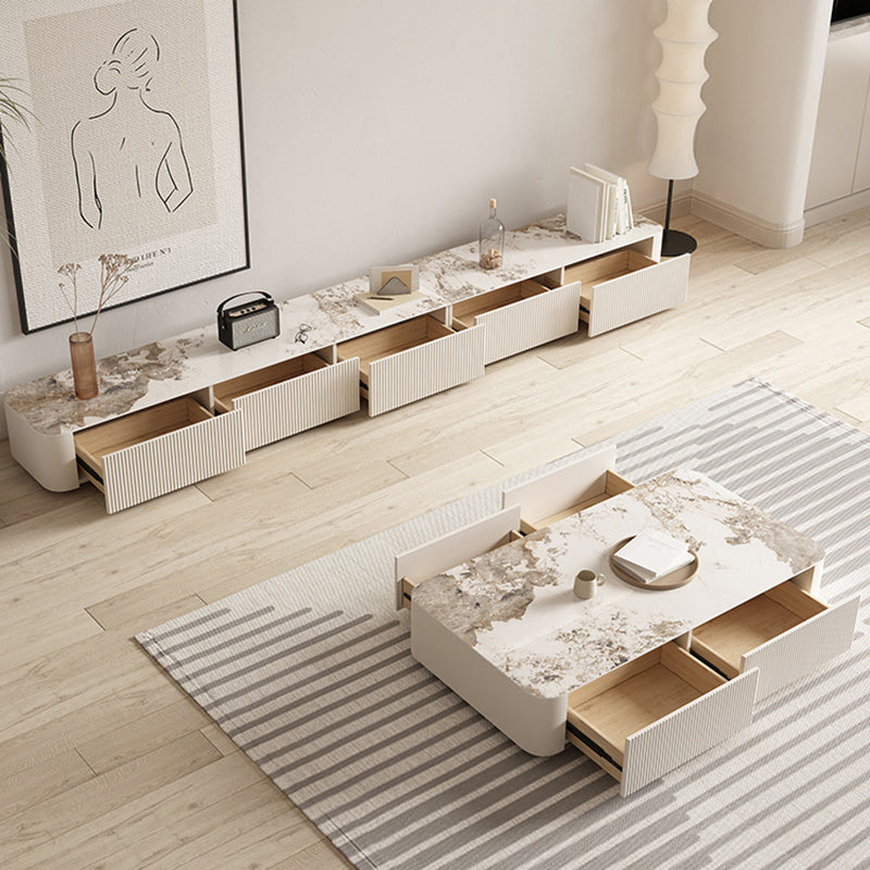 Contemporary Media Console TV Stand Stone TV Stand with 5 Drawers Clearhalo 'furn' 'furn_tv_stands_entertainment_centers' 'Furniture' 'Living Room Furniture' 'TV Stands & Entertainment Centers' 'TV Stands & Media Storage Furniture' 'tv_stands_entertainment_centers' 6425993
