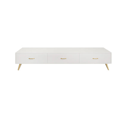 Glam Style TV Stand White Colour Enclosed Storage TV Console with Cabinet 71"L x 16"W x 18"H Wood Clearhalo 'furn' 'furn_tv_stands_entertainment_centers' 'Furniture' 'Living Room Furniture' 'TV Stands & Entertainment Centers' 'TV Stands & Media Storage Furniture' 'tv_stands_entertainment_centers' 6426014