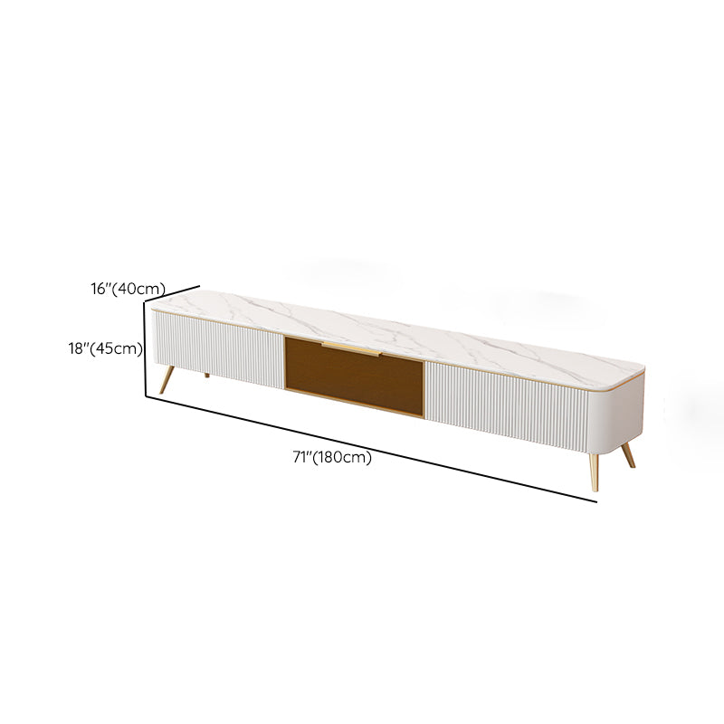 Glam Style TV Stand White Colour Enclosed Storage TV Console with Cabinet Clearhalo 'furn' 'furn_tv_stands_entertainment_centers' 'Furniture' 'Living Room Furniture' 'TV Stands & Entertainment Centers' 'TV Stands & Media Storage Furniture' 'tv_stands_entertainment_centers' 6426024