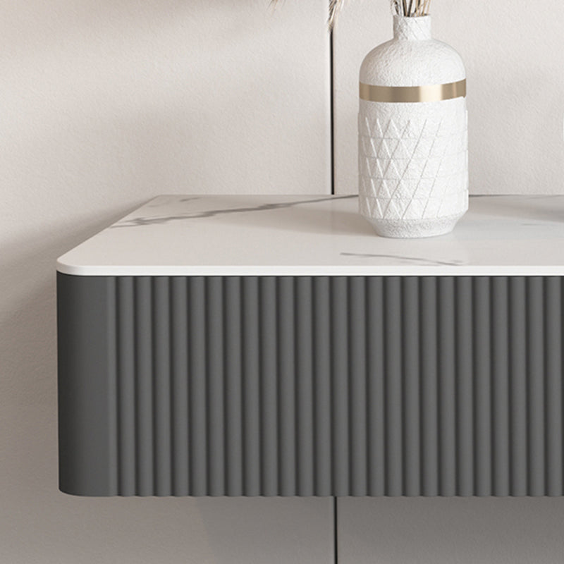 9.84 "H TV-Stand zeitgenössischer Stil mit Wand montiert graue TV-Konsole mit 2 Schubladen