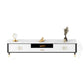 Glam Style TV Stand White Colour Stone TV Console with Open Storage Clearhalo 'furn' 'furn_tv_stands_entertainment_centers' 'Furniture' 'Living Room Furniture' 'TV Stands & Entertainment Centers' 'TV Stands & Media Storage Furniture' 'tv_stands_entertainment_centers' 6426047