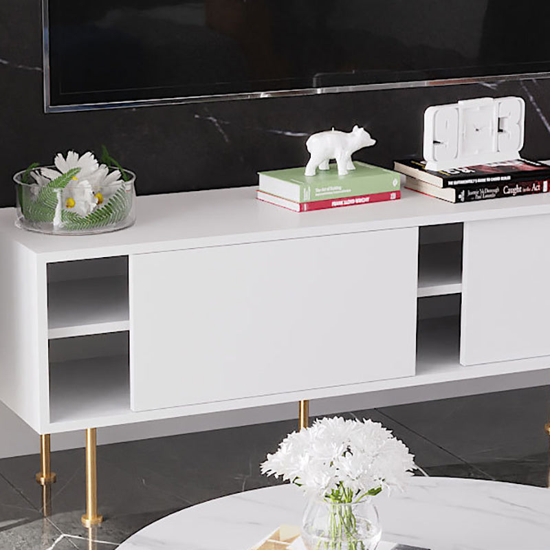 Glam TV Media Stand 16" W Enclosed Storage TV Stand Console with Cabinet Clearhalo 'furn' 'furn_tv_stands_entertainment_centers' 'Furniture' 'Living Room Furniture' 'TV Stands & Entertainment Centers' 'TV Stands & Media Storage Furniture' 'tv_stands_entertainment_centers' 6426061