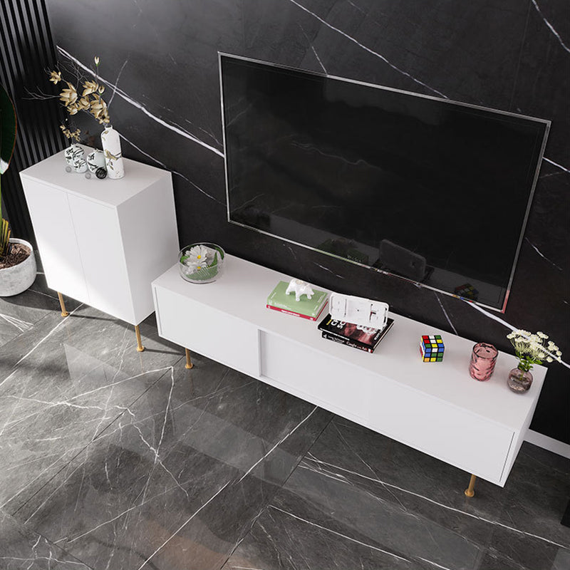 Glam TV Media Stand 16" W Enclosed Storage TV Stand Console with Cabinet Clearhalo 'furn' 'furn_tv_stands_entertainment_centers' 'Furniture' 'Living Room Furniture' 'TV Stands & Entertainment Centers' 'TV Stands & Media Storage Furniture' 'tv_stands_entertainment_centers' 6426063