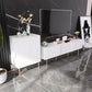 Glam TV Media Stand 16" W Enclosed Storage TV Stand Console with Cabinet Clearhalo 'furn' 'furn_tv_stands_entertainment_centers' 'Furniture' 'Living Room Furniture' 'TV Stands & Entertainment Centers' 'TV Stands & Media Storage Furniture' 'tv_stands_entertainment_centers' 6426064