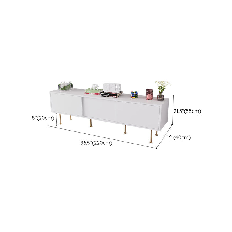 Glam TV Media Stand 16" W Enclosed Storage TV Stand Console with Cabinet Clearhalo 'furn' 'furn_tv_stands_entertainment_centers' 'Furniture' 'Living Room Furniture' 'TV Stands & Entertainment Centers' 'TV Stands & Media Storage Furniture' 'tv_stands_entertainment_centers' 6426069