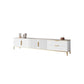 Rectangle Enclosed Storage TV Stand Luxury Sintered Stone Home Stand Console 87"L x 16"W x 18"H White Clearhalo 'furn' 'furn_tv_stands_entertainment_centers' 'Furniture' 'Living Room Furniture' 'TV Stands & Entertainment Centers' 'TV Stands & Media Storage Furniture' 'tv_stands_entertainment_centers' 6426074