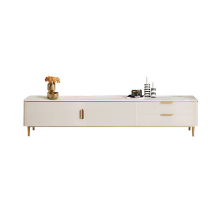 Rectangle Enclosed Storage TV Stand Luxury Sintered Stone Home Stand Console 71"L x 16"W x 18"H Apricot Clearhalo 'furn' 'furn_tv_stands_entertainment_centers' 'Furniture' 'Living Room Furniture' 'TV Stands & Entertainment Centers' 'TV Stands & Media Storage Furniture' 'tv_stands_entertainment_centers' 6426078