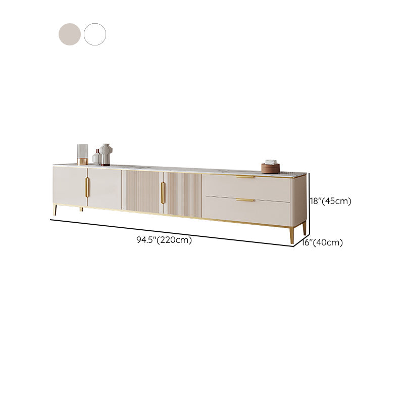 Rectangle Enclosed Storage TV Stand Luxury Sintered Stone Home Stand Console Clearhalo 'furn' 'furn_tv_stands_entertainment_centers' 'Furniture' 'Living Room Furniture' 'TV Stands & Entertainment Centers' 'TV Stands & Media Storage Furniture' 'tv_stands_entertainment_centers' 6426086