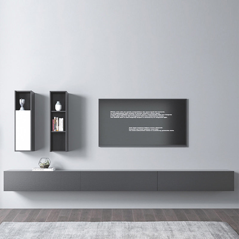 Modern Wood TV Stand Console Floating Black TV Media Stand for Living Room Clearhalo 'furn' 'furn_tv_stands_entertainment_centers' 'Furniture' 'Living Room Furniture' 'TV Stands & Entertainment Centers' 'TV Stands & Media Storage Furniture' 'tv_stands_entertainment_centers' 6426134