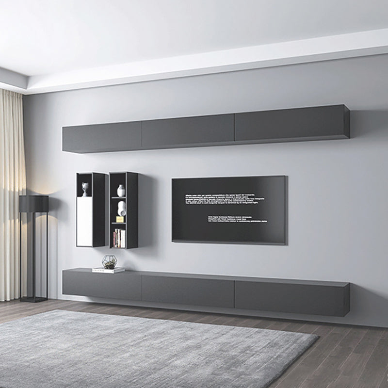 Modern Wood TV Stand Console Floating Black TV Media Stand for Living Room Clearhalo 'furn' 'furn_tv_stands_entertainment_centers' 'Furniture' 'Living Room Furniture' 'TV Stands & Entertainment Centers' 'TV Stands & Media Storage Furniture' 'tv_stands_entertainment_centers' 6426135