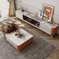 4 Drawers Glam TV Stand Stone Counter Top Enclosed Storage TV Cabinet Clearhalo 'furn' 'furn_tv_stands_entertainment_centers' 'Furniture' 'Living Room Furniture' 'TV Stands & Entertainment Centers' 'TV Stands & Media Storage Furniture' 'tv_stands_entertainment_centers' 6426165