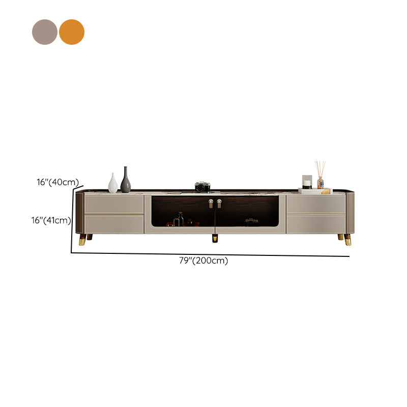 4 Drawers Glam TV Stand Stone Counter Top Enclosed Storage TV Cabinet Clearhalo 'furn' 'furn_tv_stands_entertainment_centers' 'Furniture' 'Living Room Furniture' 'TV Stands & Entertainment Centers' 'TV Stands & Media Storage Furniture' 'tv_stands_entertainment_centers' 6426225