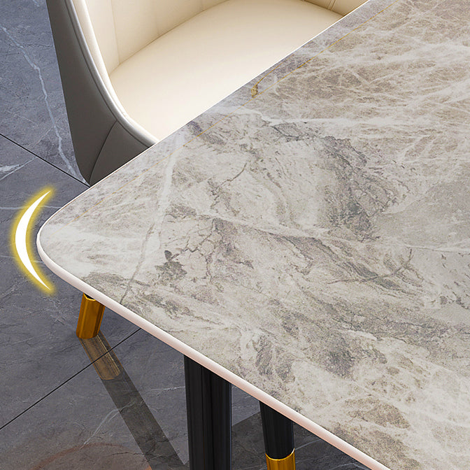 Rectangle Stone Dining Table Luxury Dining Table for Dining Room Clearhalo 'Dining Tables & Seating' 'Dining Tables' 'dining_table' 'furn' 'furn_dining_table' 'Furniture' 'Kitchen & Dining Furniture' 6426623