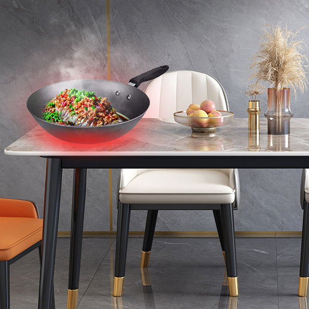 Rectangle Stone Dining Table Luxury Dining Table for Dining Room Clearhalo 'Dining Tables & Seating' 'Dining Tables' 'dining_table' 'furn' 'furn_dining_table' 'Furniture' 'Kitchen & Dining Furniture' 6426627