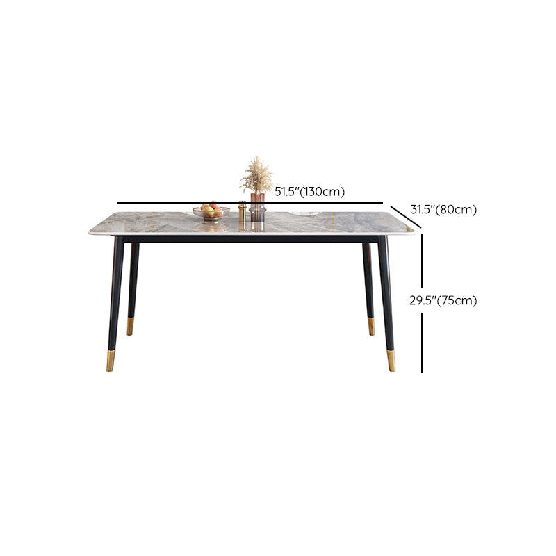 Rectangle Stone Dining Table Luxury Dining Table for Dining Room Clearhalo 'Dining Tables & Seating' 'Dining Tables' 'dining_table' 'furn' 'furn_dining_table' 'Furniture' 'Kitchen & Dining Furniture' 6426632