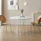 White Stone Dining Table Modern Round Dining Table with Acrylic Legs 39.4"L x 39.4"W x 29.5"H Without Chairs Clearhalo 'Dining Tables & Seating' 'Dining Tables' 'dining_table' 'furn' 'furn_dining_table' 'Furniture' 'Kitchen & Dining Furniture' 6426634