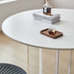 White Stone Dining Table Modern Round Dining Table with Acrylic Legs Clearhalo 'Dining Tables & Seating' 'Dining Tables' 'dining_table' 'furn' 'furn_dining_table' 'Furniture' 'Kitchen & Dining Furniture' 6426638