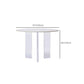 White Stone Dining Table Modern Round Dining Table with Acrylic Legs Clearhalo 'Dining Tables & Seating' 'Dining Tables' 'dining_table' 'furn' 'furn_dining_table' 'Furniture' 'Kitchen & Dining Furniture' 6426643