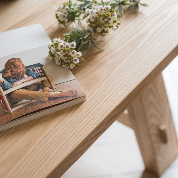 Table à manger à chevalet rectangle