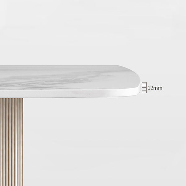 Luxe ovale eettafel Stenen eettafel met dubbel voetstuk