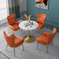 Round Golden Base Dining Table Glam Stone Table for Dining Room White 27.6"L x 27.6"W x 29.5"H Without Chairs Clearhalo 'Dining Tables & Seating' 'Dining Tables' 'dining_table' 'furn' 'furn_dining_table' 'Furniture' 'Kitchen & Dining Furniture' 6426710