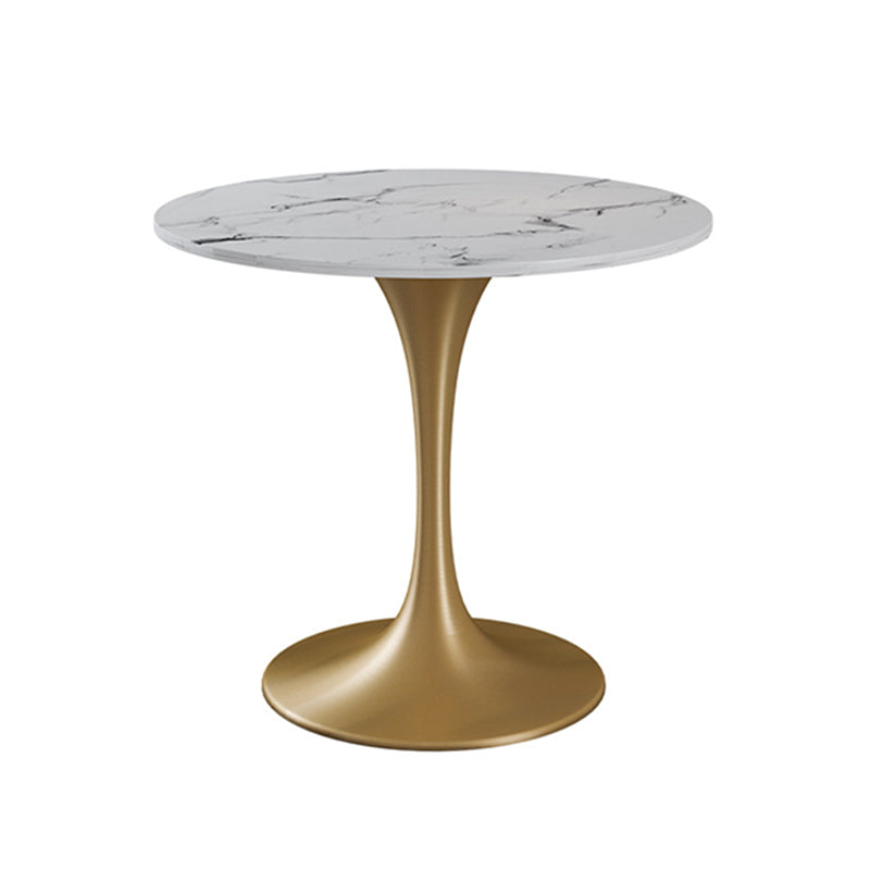 Round Golden Base Dining Table Glam Stone Table for Dining Room Clearhalo 'Dining Tables & Seating' 'Dining Tables' 'dining_table' 'furn' 'furn_dining_table' 'Furniture' 'Kitchen & Dining Furniture' 6426711