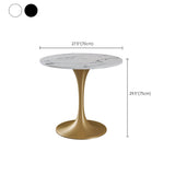 Round Golden Base Dining Table Glam Stone Table for Dining Room Clearhalo 'Dining Tables & Seating' 'Dining Tables' 'dining_table' 'furn' 'furn_dining_table' 'Furniture' 'Kitchen & Dining Furniture' 6426721