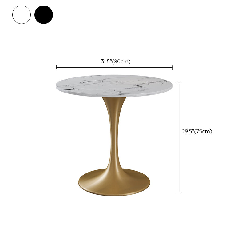 Round Golden Base Dining Table Glam Stone Table for Dining Room Clearhalo 'Dining Tables & Seating' 'Dining Tables' 'dining_table' 'furn' 'furn_dining_table' 'Furniture' 'Kitchen & Dining Furniture' 6426722