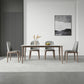 Mid-Century Rectangle Dining Table Stone Dining Table with Solid Wood Legs 59.1"L x 31.5"W x 29.5"H Without Chairs Clearhalo 'Dining Tables & Seating' 'Dining Tables' 'dining_table' 'furn' 'furn_dining_table' 'Furniture' 'Kitchen & Dining Furniture' 6426725