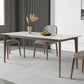 Mid-Century Rectangle Dining Table Stone Dining Table with Solid Wood Legs 51.2"L x 31.5"W x 29.5"H Without Chairs Clearhalo 'Dining Tables & Seating' 'Dining Tables' 'dining_table' 'furn' 'furn_dining_table' 'Furniture' 'Kitchen & Dining Furniture' 6426726