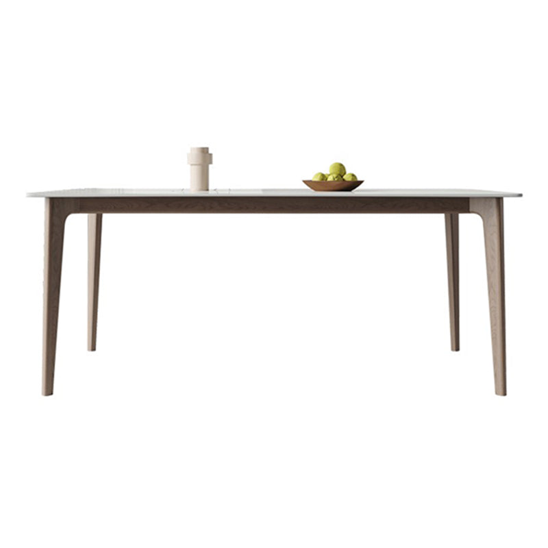 Mid-Century Rectangle Dining Table Stone Dining Table with Solid Wood Legs Without Chairs Clearhalo 'Dining Tables & Seating' 'Dining Tables' 'dining_table' 'furn' 'furn_dining_table' 'Furniture' 'Kitchen & Dining Furniture' 6426727