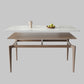 Mid-Century Rectangle Dining Table Stone Dining Table with Solid Wood Legs Clearhalo 'Dining Tables & Seating' 'Dining Tables' 'dining_table' 'furn' 'furn_dining_table' 'Furniture' 'Kitchen & Dining Furniture' 6426728