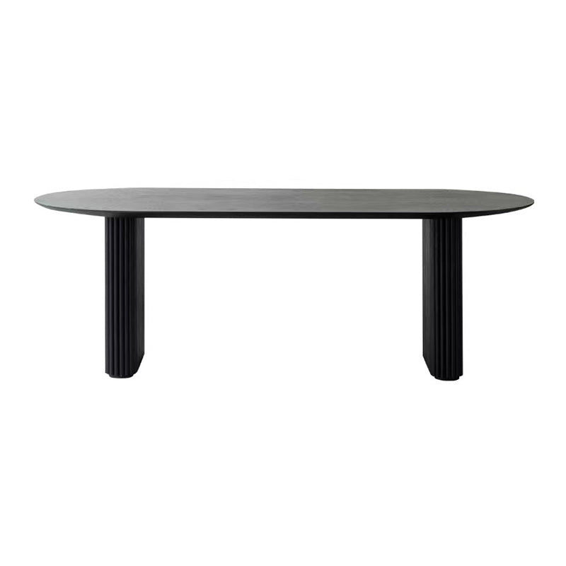 Black Pine Wood Dining Table Contemporary Style Dining Room Table